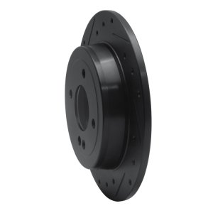 Dodge Attitude Brake Rotor (1) - Rear Left - R1 Concepts - Drilled & Slotted - Black - `12-`25